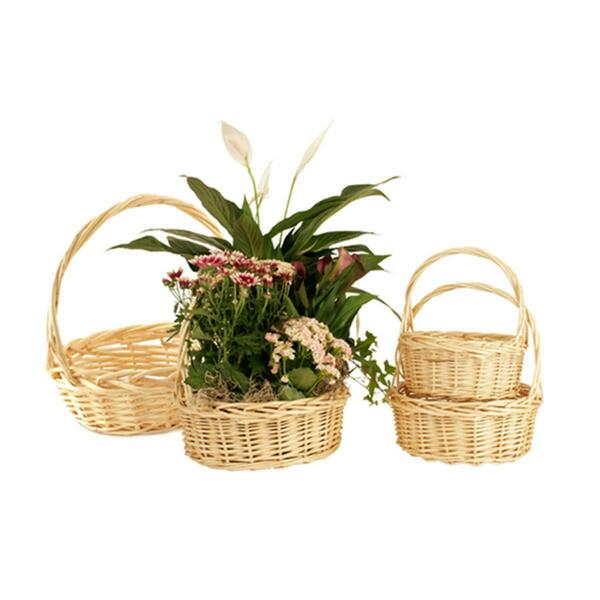Wald Imports Set of 4 Natural Willow Baskets - Includes 1 set, 4PK 0128/NAT
